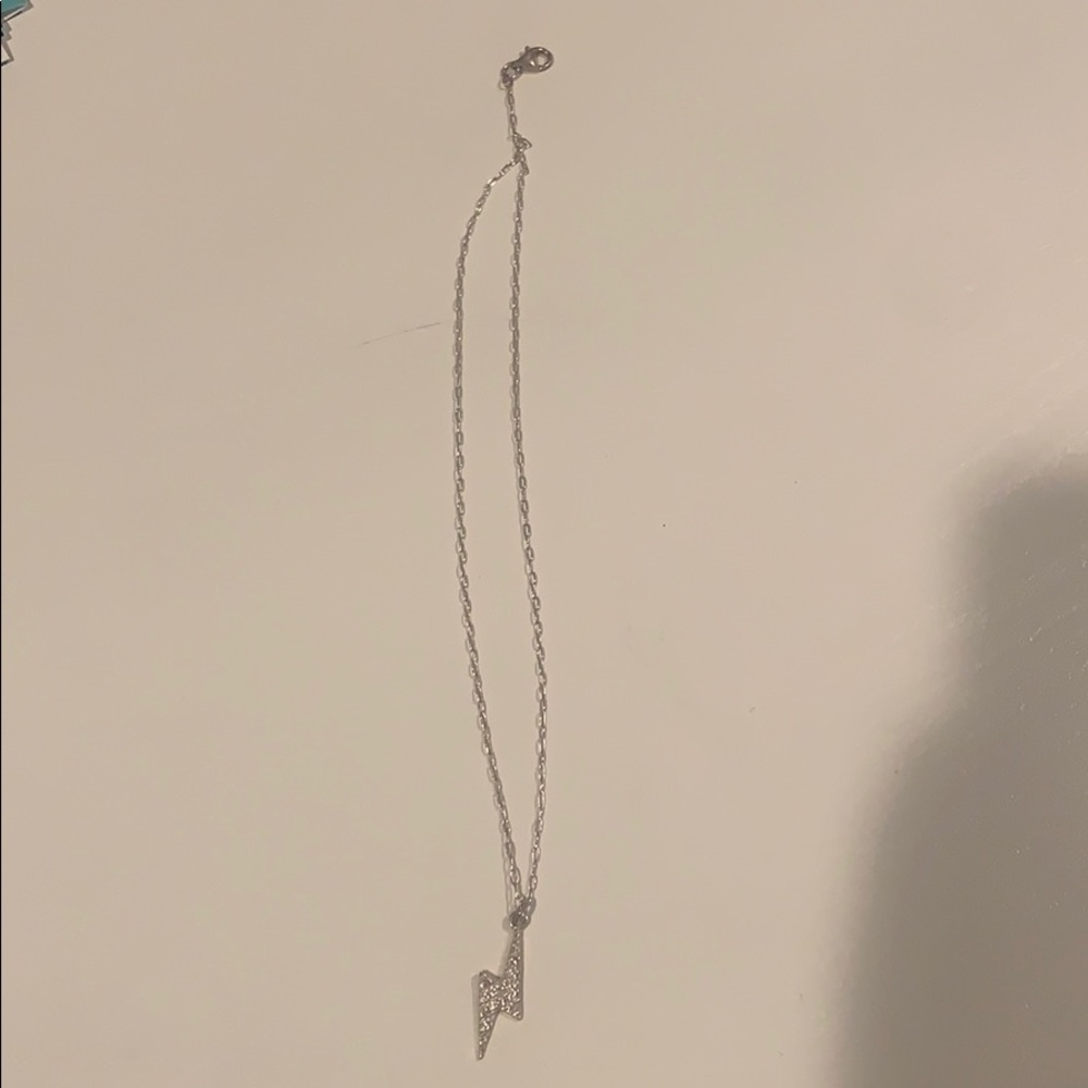 Silver lightning bolt necklace